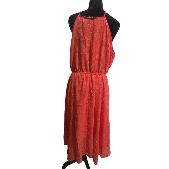 A.n.a Womens XL Sleeveless Coral Floral Embroidered Maxi Dress Elastic waist - Picture 1 of 6